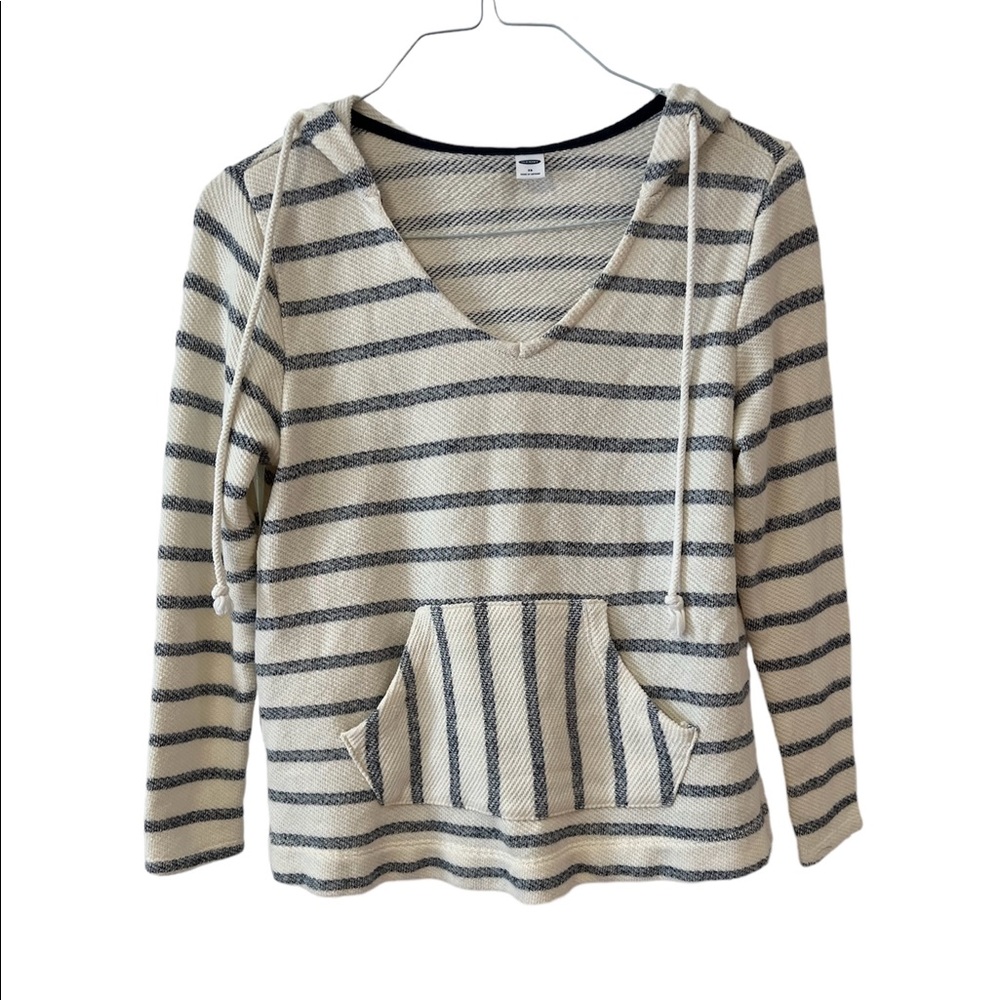 ❗️never worn❗️French Terry Pullover Striped Hoodie